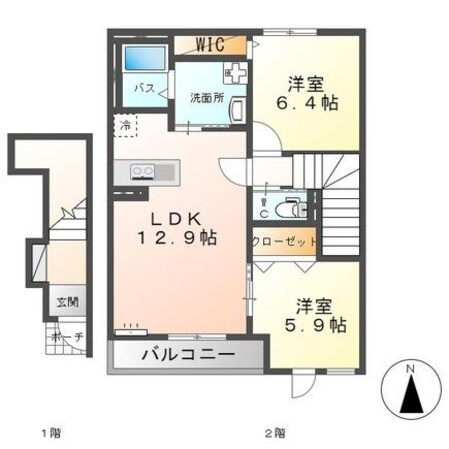 ベルフルールⅠの物件間取画像